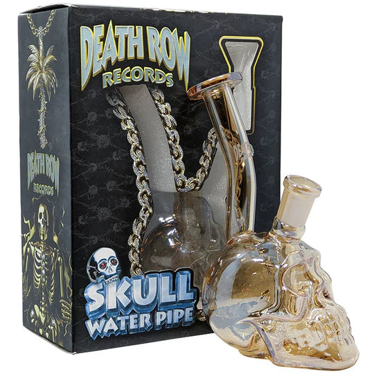 Death Row Records Snoop Dogg 5,5 Zoll Wasserpfeife mit Totenkopf-Motiv in verschiedenen Metallic-Farben und 14-m-Kopf