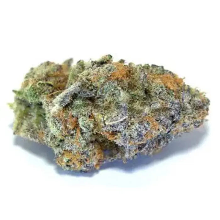 Close-up of TheGreenThingz Purple Punch CBD bud placed.