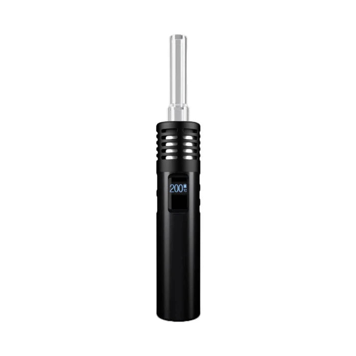 Arizer Air MAX Vaporizer front view with mouthpiece in place.
