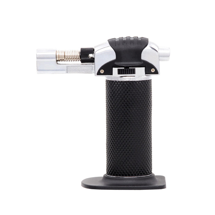 Atomic Brenner Torch Lighter Black, standing position.