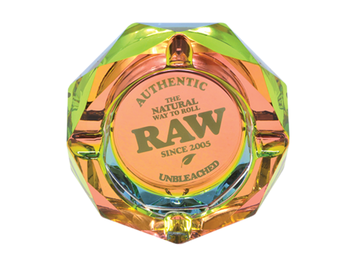 Raw Glass Ashtray Rainbow.