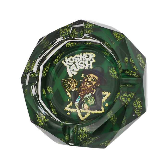 Best Buds Crystal Ashtray Kosher Kush, ashtray lying down.