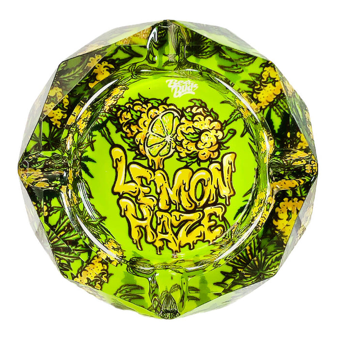 Best Buds Crystal Ashtray Lemon Haze, front view.