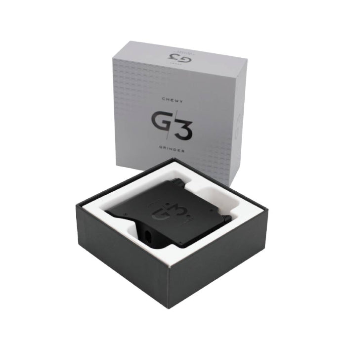 Chewy G3 Electronic Grinder Basic Edition Black box closed and laid flat.