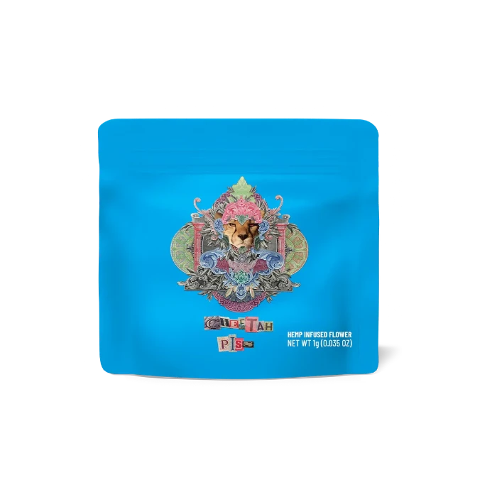 Cookies Cheetah Piss THC-O flower in doypack.