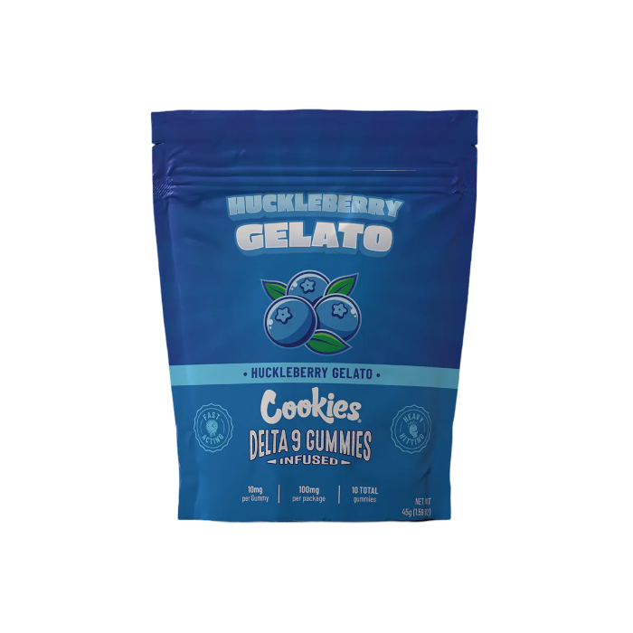 Cookies Huckleberry Gelato Gummies 10mg Delta-9, doypack standing upright.