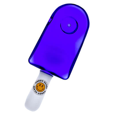 Goody Glass Popsicle Pipe Blue floating without shadow.