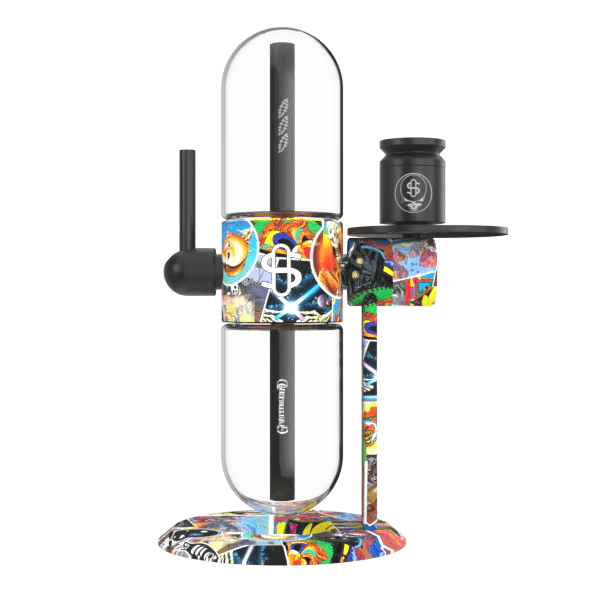 Grateful Dead - Legacy Patchwork X Stündenglass Gravity Hookah standing upright.