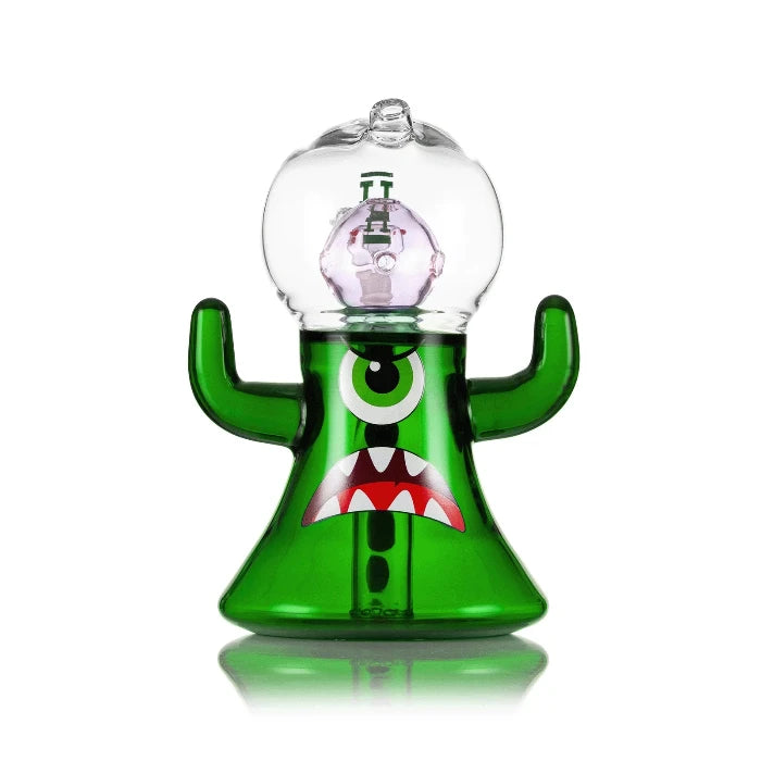 Hemper Dankzilla XL Bong 8″ in green, front view showing a fun and colorful glass bong with vibrant green design for an exciting smoking experience.