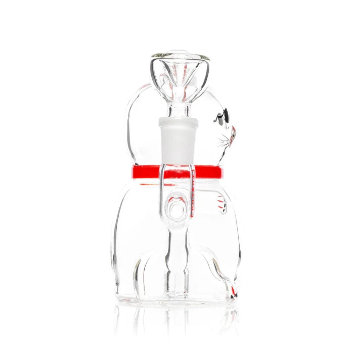 Hemper Lucky Money Cat Bong standing, right profile view.