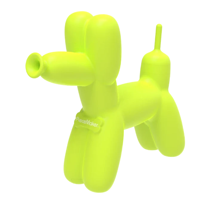 PieceMaker K9 Green Silicone Water Pipe standing.