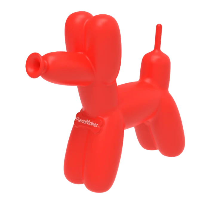 PieceMaker K9 Red Silicone Water Pipe standing.
