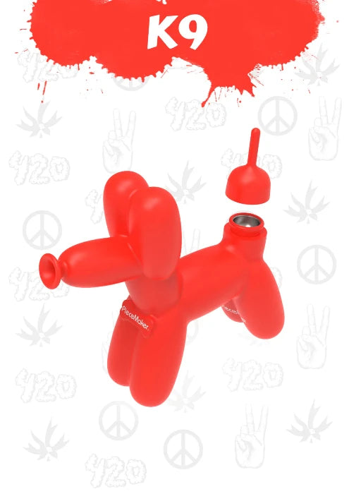 PieceMaker K9 Silicone Water Pipe in overhead shot.