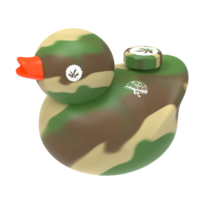 PieceMaker Kwack Silicone Water Pipe camouflage standing.