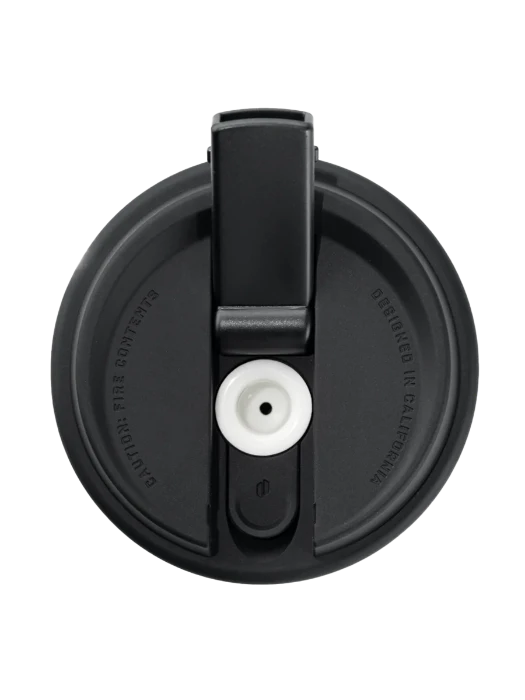 Puffco Cupsy Coffee Cup Bong with vertical dive angle and mouthpiece raised, showing the chamber.