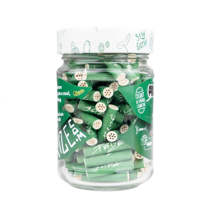 Back view of Purize XTRA Slim 100 Green glass jar.