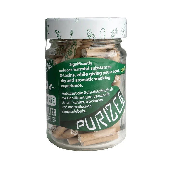 Back view of Purize XTRA Slim 100 Organic glass jar.