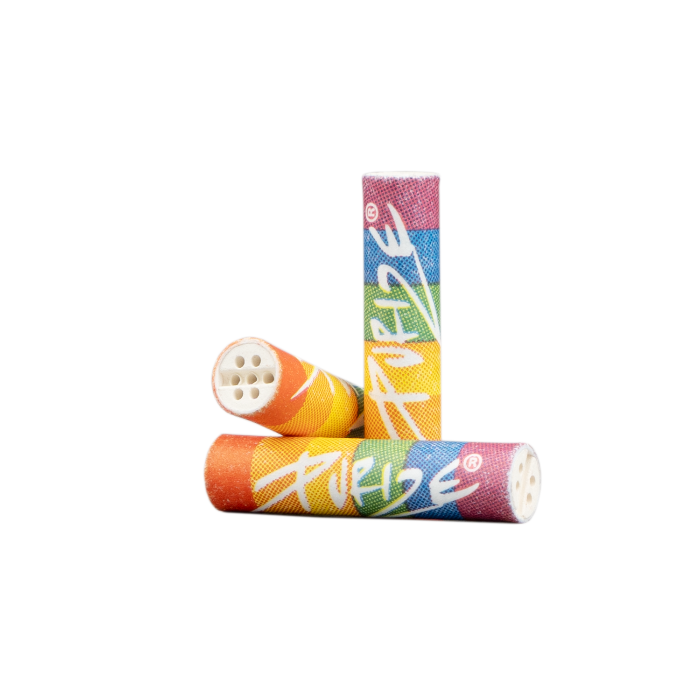 Close-up of Purize XTRA Slim 250 Rainbow loose filter tips.