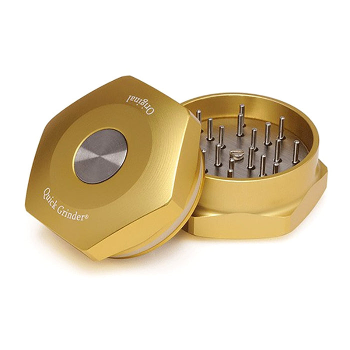 Open Quick Grinder V.3 Gold, showing internal teeth.