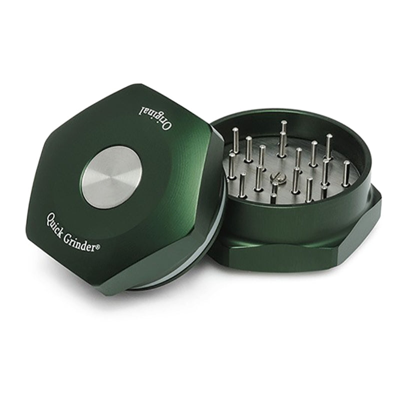 Open Quick Grinder V.3 Green, showing internal teeth.