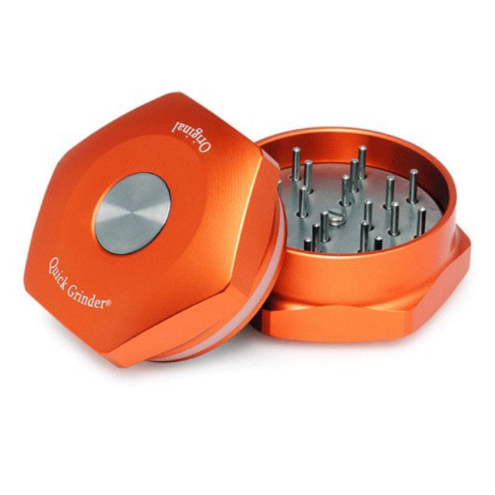 Open Quick Grinder V.3 Orange, showing internal teeth.