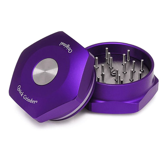 Open Quick Grinder V.3 Purple, showing internal teeth.