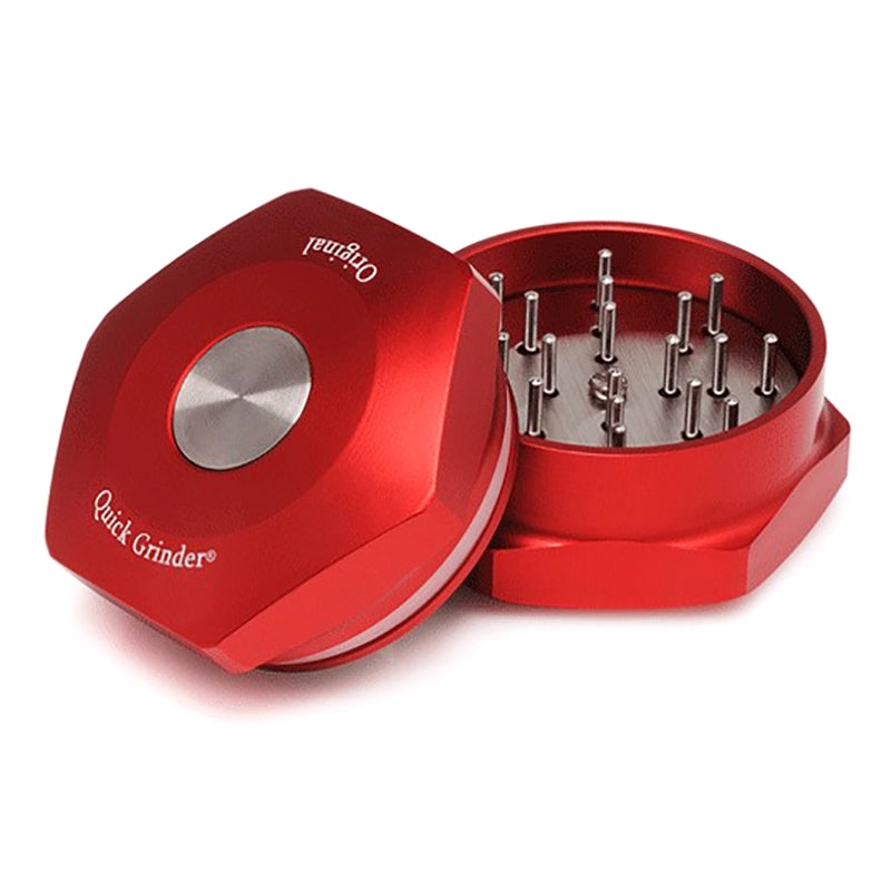 Open Quick Grinder V.3 Red, showing internal teeth.