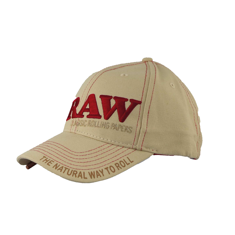 RAW® Hat Tan With Poker, resting on a surface.