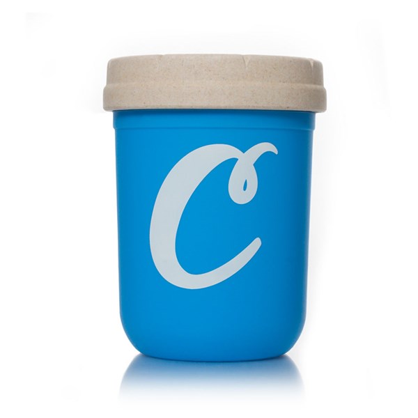 Re:stash X Cookies Mason Stash Jar 8oz, standing upright front view.