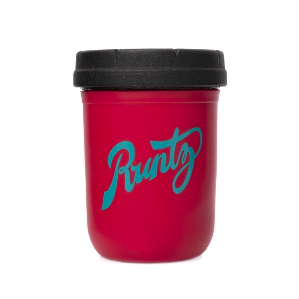 Re:stash X Runtz Red Mason Stash Jar 8oz, standing upright front view.