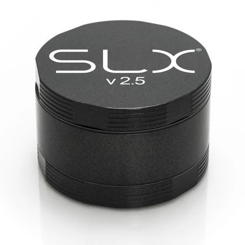 SLX 2.5 Aluminium Non-Sticky Grinder 50 mm Black standing upright.