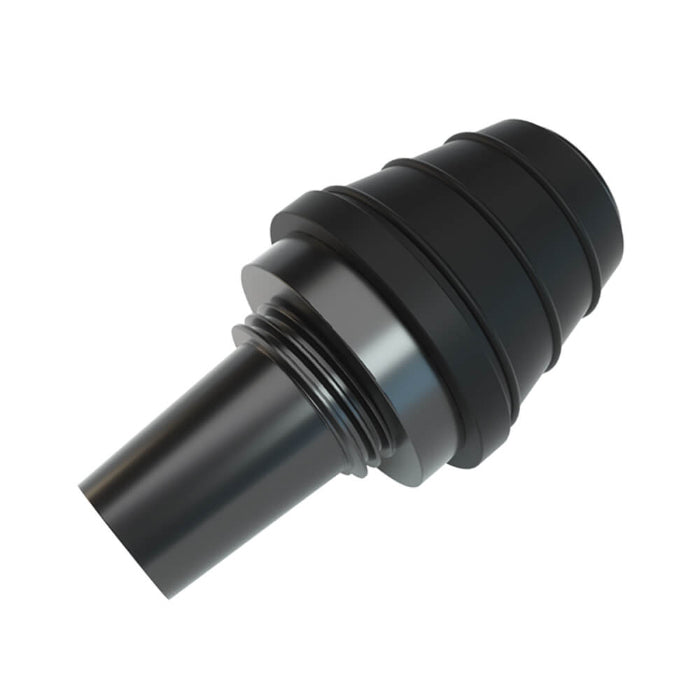 Close-up of the Stündenglass Gravity Hookah Black infusion chamber adapter.