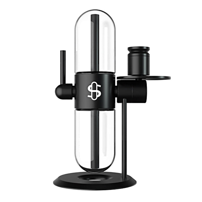Stündenglass Gravity Hookah Black standing upright.