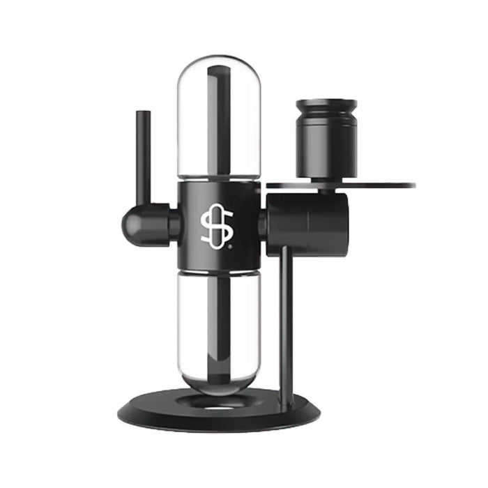 Stündenglass Kompact Gravity Hookah Black standing upright.