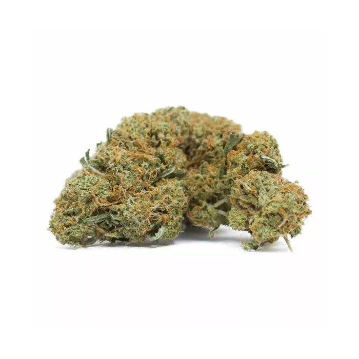 Close-up of TheGreenThingz Watermelon CBD bud, placed on a clean surface.
