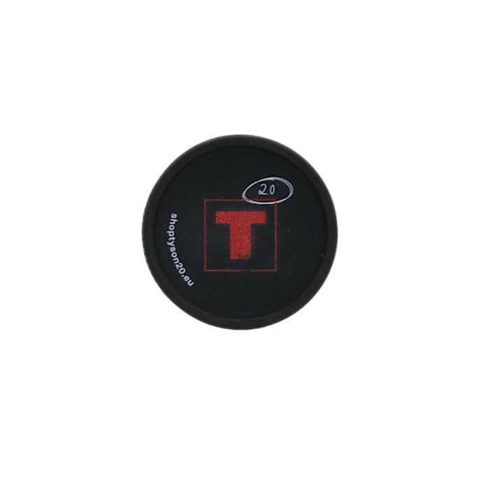 Top-down view of Tyson 2.0 bio grinder undisputed cannabis 2 parts 53 mm, featuring the Tyson 2.0 logo on the back.