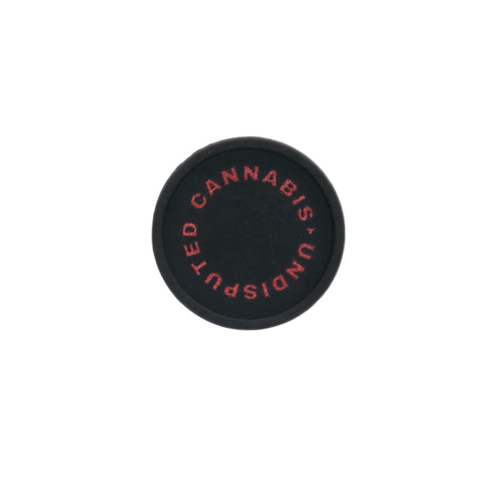 Top-down view of Tyson 2.0 bio grinder undisputed cannabis 2 parts 53 mm, featuring "undisputed" text on the lid.