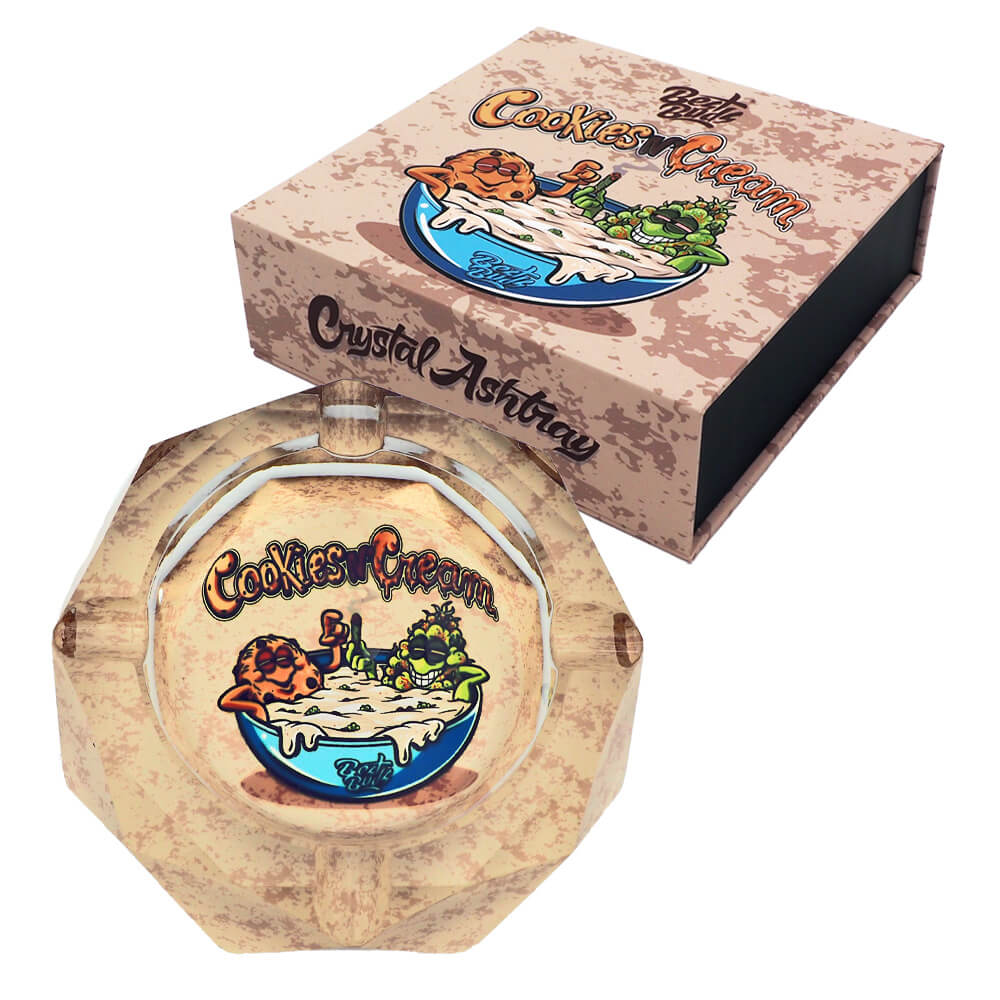 Best Buds Kristall-Aschenbecher mit Geschenkbox Cookies and Cream