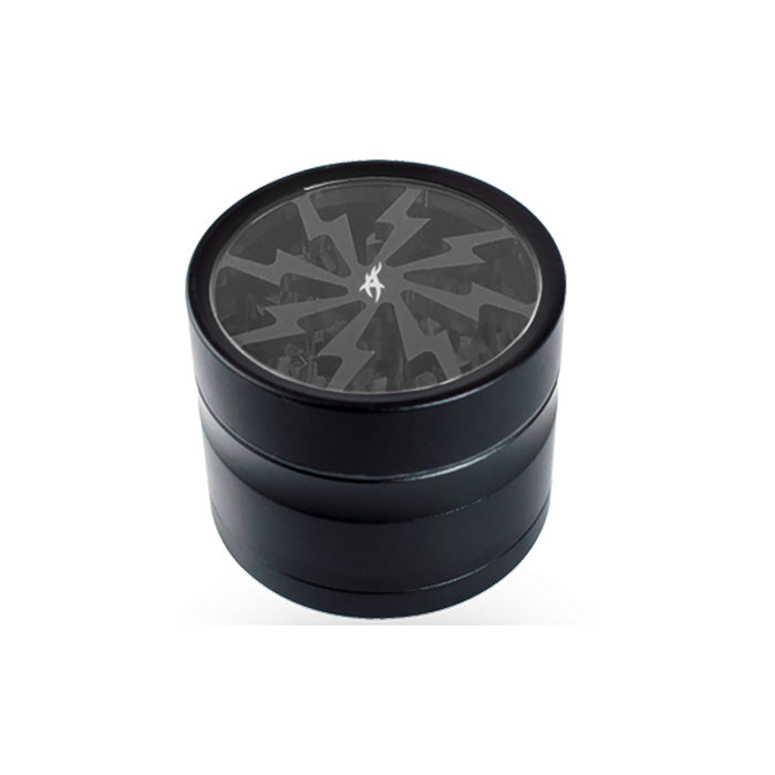 Close-up of Thorinder Mini Black grinder, standing upright.