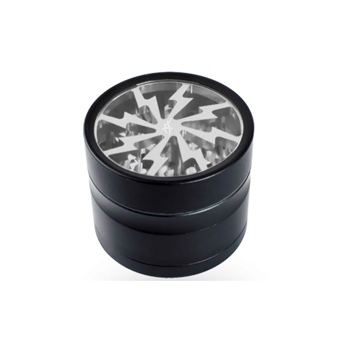 Close-up of Thorinder Mini Grey grinder, standing upright.