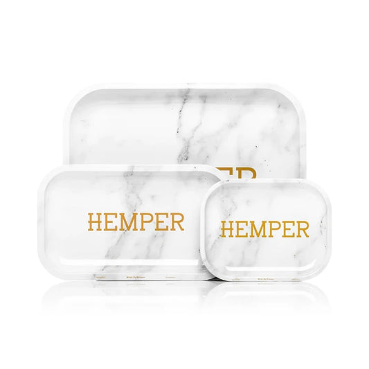 Hemper Marbre Blanc Luxe Plateau À Rouler