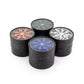 Close-up of all 4 AfterGrow Thorinder 1 grinders (orange, blue, green, gray) together, standing upright.