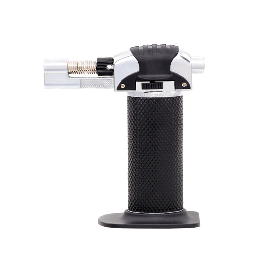 Atomic Brenner Torch Lighter Black, standing position.