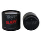 Hammercraft x RAW® Grinder 4 Parts Large Black, placed next to its box.