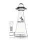Hemper UFO Vortex Bong 7″, featuring a transparent glass bong with black accents and vortex design, offering a sleek extraterrestrial vibe.