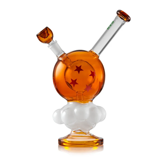 Hemper Wish Ball XL Bong 10″, left profile view showing its mystical orb-inspired design and smooth glass finish.