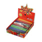 Close-up of Juicy Jay's King Size Rolling Papers display, showing all available flavors inside.