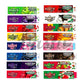 Close-up of all available Juicy Jay's King Size Rolling Papers varieties laid flat.