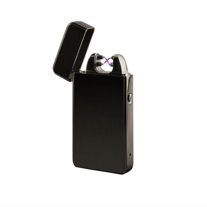 Novi Plasma Lighter Titanium, standing position with plasma arc glowing.