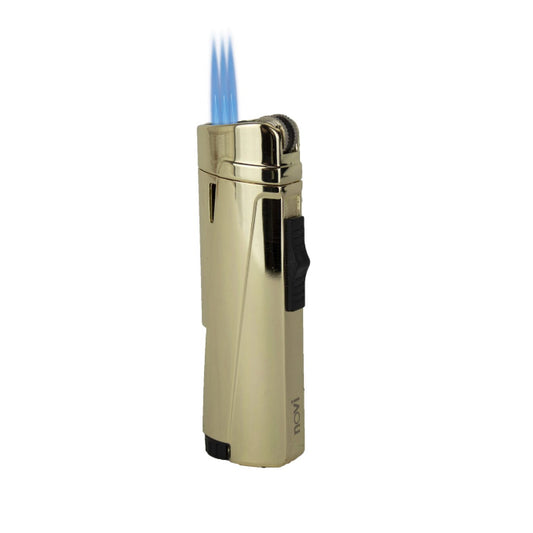 novi torch jet lighter gold with blue flame standing position